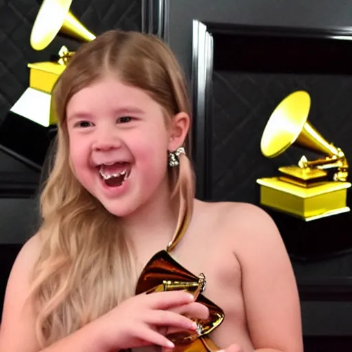 Image similar to addison rae winning a grammy