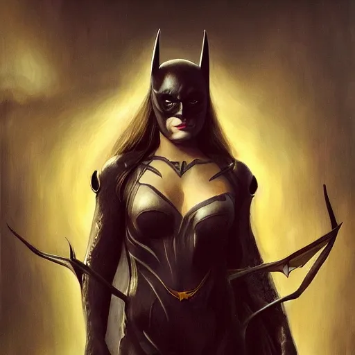 Prompt: bat woman, elden ring boss, matte painting, detailed, elden ring, oil on canvas