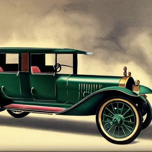 Image similar to a Photorealistic hyperrealistic car from 1920