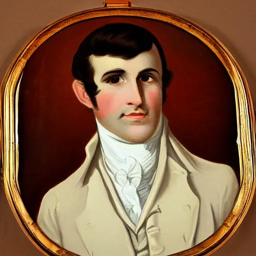 Image similar to regency era painting of a young ringo clean shaven