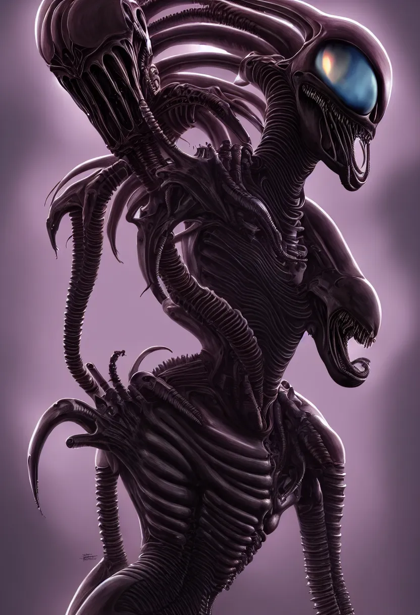 Prompt: beautiful symmetrical xenomorph young woman, aesthetic art, 8 k, high details, digital painting, concept art, matte painting, by bouguereaum, mimmo rottela, paul robertson