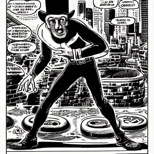 Prompt: portrait of the comic book character the phantom, by robert crumb