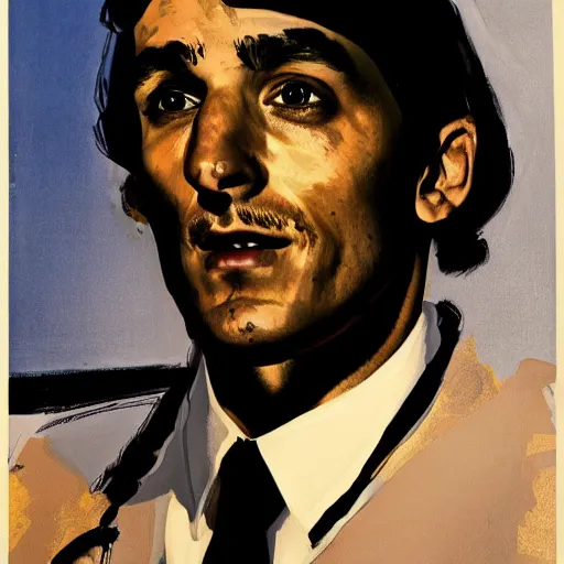 Image similar to portrait of zach hill by syd mead