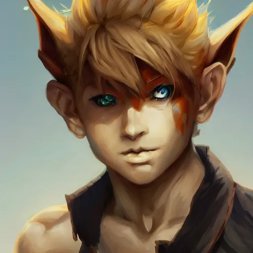 anime portrait of goblins as a muscular anime boy by, Stable Diffusion
