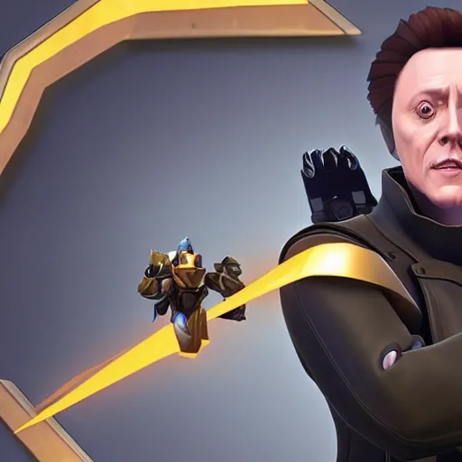 Prompt: Christopher Walken as a character in the game Overwatch, with a background based on the game Overwatch, detailed face