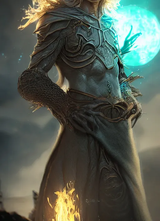 Image similar to ultra detailed fantasy sandman, elden ring, realistic, dnd character portrait, full body, dnd, rpg, lotr game design fanart by concept art, behance hd, artstation, deviantart, global illumination radiating a glowing aura global illumination ray tracing hdr render in unreal engine 5