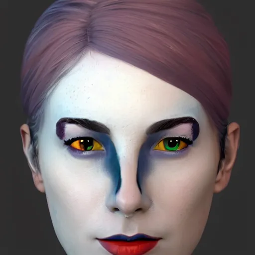Prompt: face painted by Kandinsky, smooth gradients, 3d unreal engine, 4k 3d render