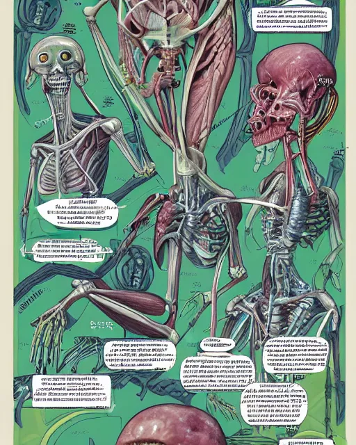 Prompt: anatomy of aliens book page