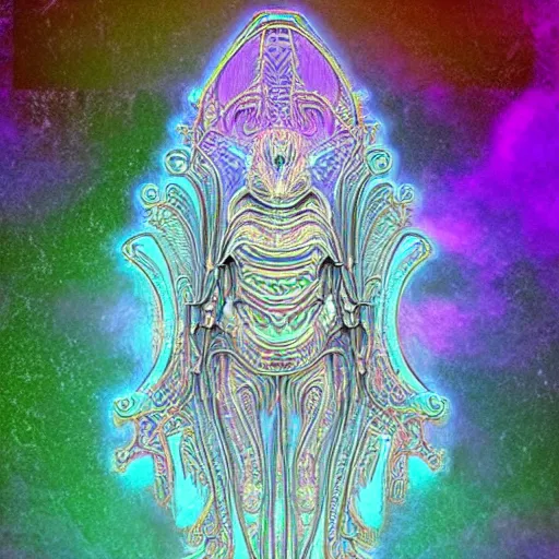 Prompt: ancient fractal alien deities