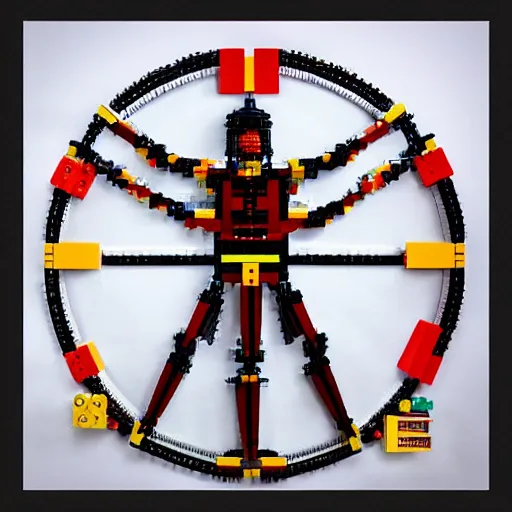 Image similar to the vitruvian man lego set