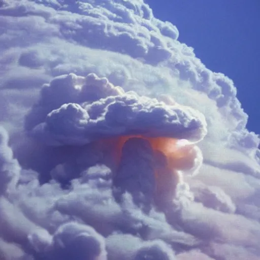 Prompt: a mushroom cloud from a nuclear explosion on earth as seen from space. the cloud is merging into the shape of a peace sign, photography, high quality, 8 k,