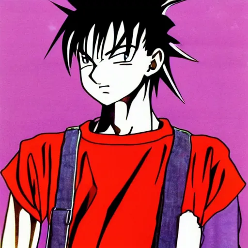 Prompt: manga art, playboi carti, red background, by Akira Toriyama