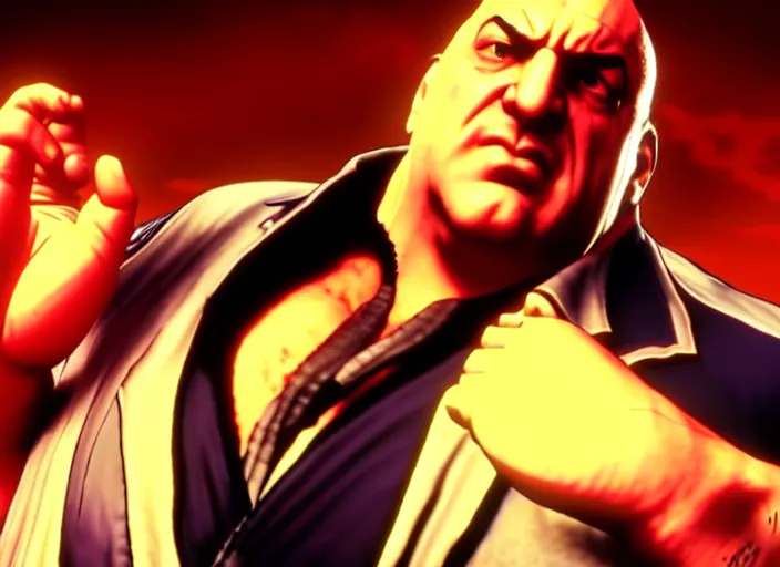 Image similar to tony soprano in street fighter v ( 2 0 1 7 ), dynamic pose, official media, ps 4 in - game cinematic, 5 k