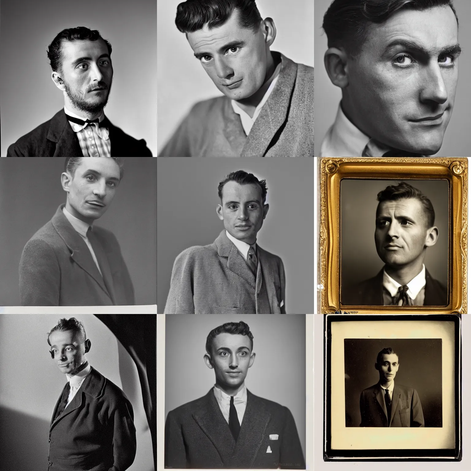 Prompt: photo of a frenchman in the year 1 9 5 0. 5 0 mm, studio lighting
