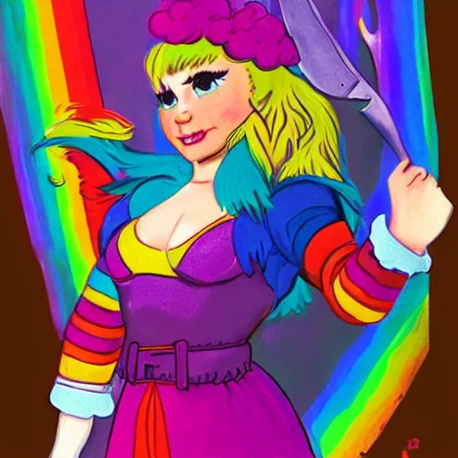 Prompt: “concept art of rainbow brite”