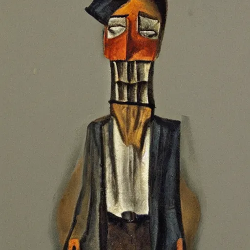 Image similar to A standing man, in the style of Antonio Berni