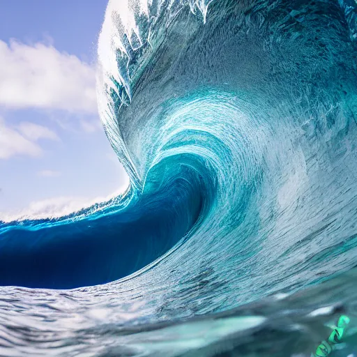 Image similar to detailed photo of a tunnel wave at teahupo'o