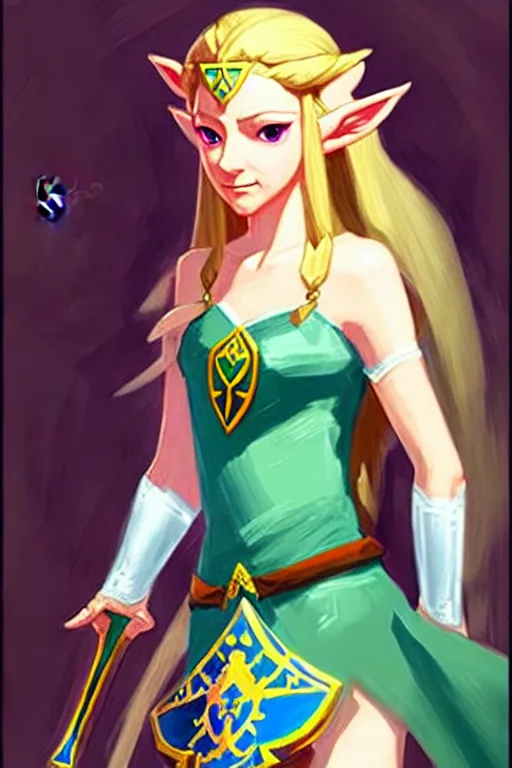 Image similar to princess zelda by bayard wu