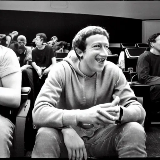 Image similar to 3 5 mm macro photograph of mark zuckerberg watch the original star wars in a movie theater