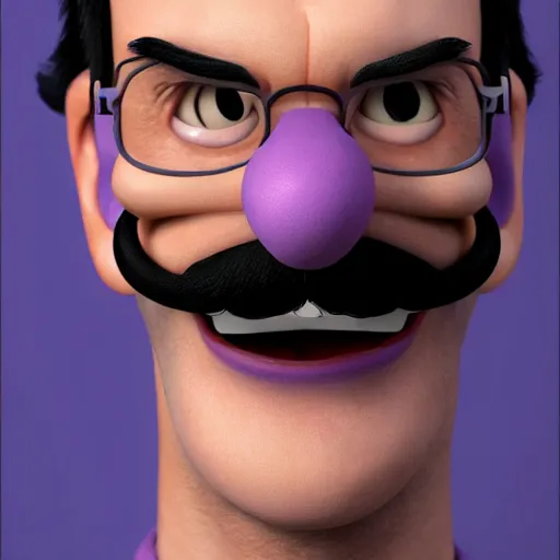 Prompt: Waluigi in real life, realistic, very realistic, hyperrealistic, highly detailed, very detailed, extremely detailed, detailed, digital art, oil painting, trending on artstation, headshot and bodyshot, detailed face, very detailed face, extremely detailed face, HD Quality, 8k resolution