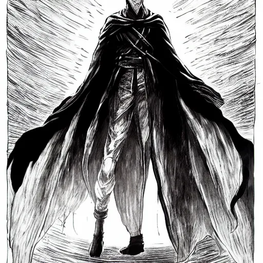 Prompt: saitama in the world of bloodborne