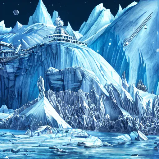 Image similar to epic masterpiece of chromium heaven in Antarctica origin mythos, cinematic, establishing shot, extremely high detail, photorealistic, cinematic lighting, intricate line drawings, 8k resolution