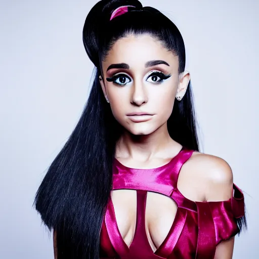 Image similar to Portrait of Ariana Grande with enormous Anime eyes, vogue, perfect face, intricate, Sony a7R IV, symmetric balance, polarizing filter, Photolab, Lightroom, 4K, Dolby Vision, Photography Award