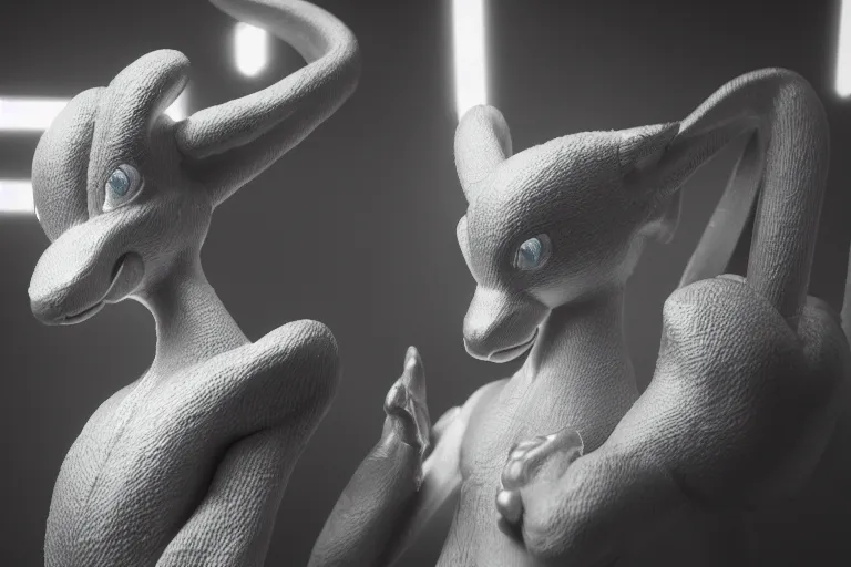 Prompt: closeup potrait of Mewtwo in Tokyo, neon light, sharp, detailed face, magazine, press, photo, Steve McCurry, David Lazar, Canon, Nikon, focus