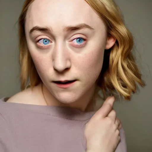 Image similar to a true-to-life photoshoot portrait of Saoirse Ronan real-life accurate face