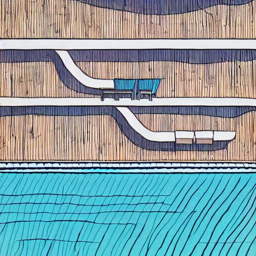 Image similar to illustration the swimming pool by maila favre