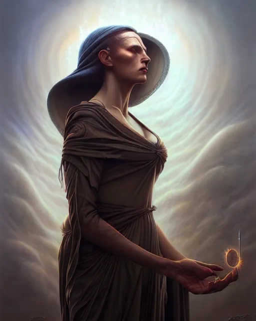 Image similar to a detailed portrait 3 / 4 profile of a mage by tomasz alen kopera and peter mohrbacher