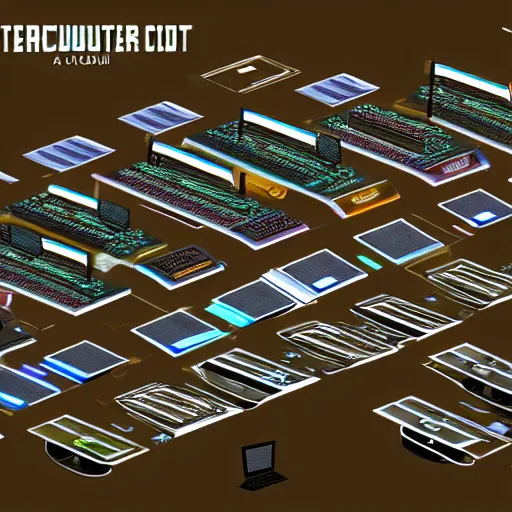 Image similar to a computer cuseum including all computers that have ever existed, hd, concept art