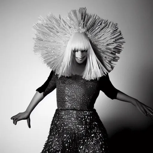 Image similar to Sia Furler photoshoot full body