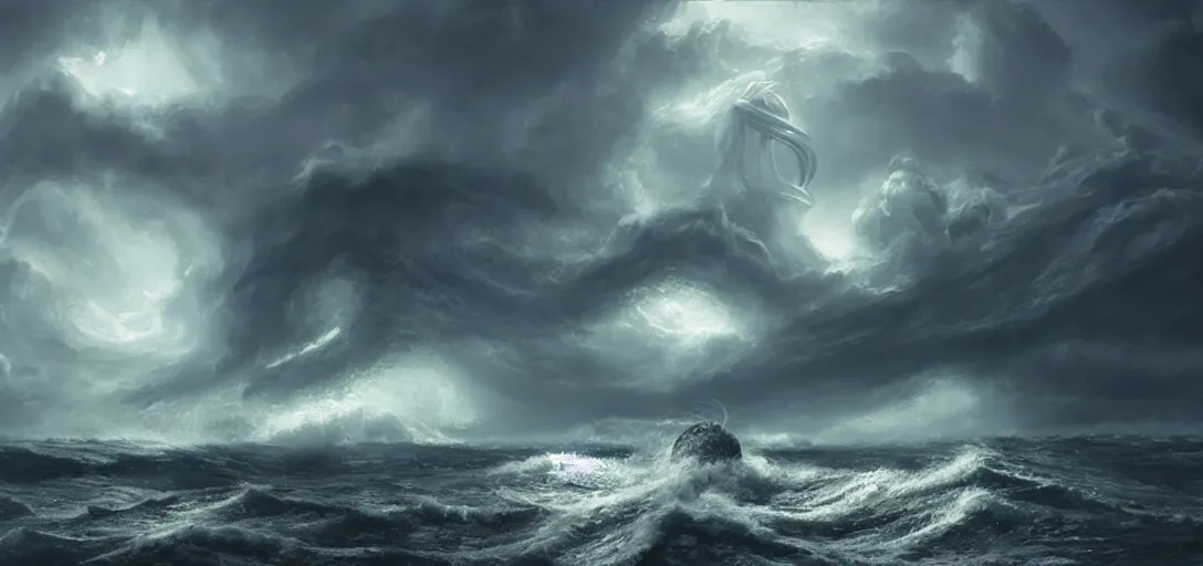 Image similar to wild ocean storm at night, a giant kraken emerging from water breaking a yacht, dramatic lighting, cinematic, establishing shot, extremly high detail, foto realistic, cinematic lighting, post processed, concept art, artstation, matte painting, style by eddie mendoza, raphael lacoste, alex ross