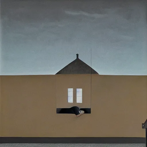 Image similar to thinking about the future, Gertrude Abercrombie, highly detailed, masterpiece, trending on ArtStation, ultra realistic