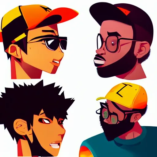 Image similar to 2 d character design, male rapper, vector art, digital art, portrait, 4 k, 8 k, sharp focus, smooth, illustration, concept art, music artist