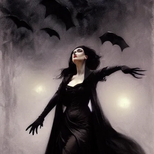 Prompt: hyperrealistic portrait of a woman as a vampire witch in a black coat flying a dark swan through hellish night sky. by jeremy mann and alphonse mucha, fantasy art, photo realistic, dynamic lighting, artstation, poster, volumetric lighting, very detailed faces, 4 k, award winning