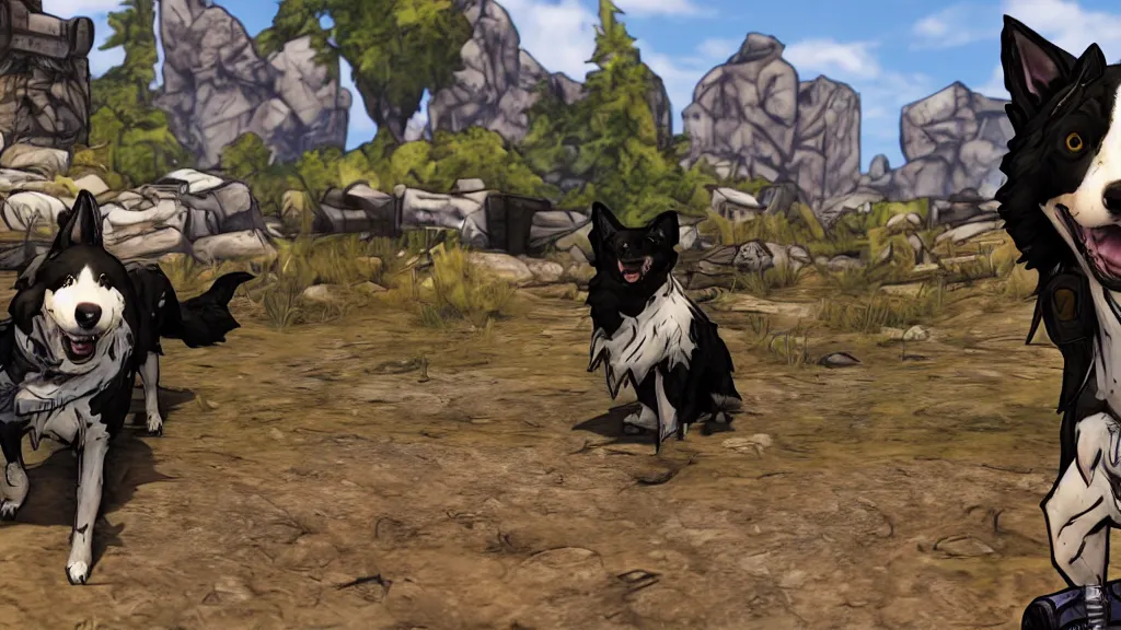 Image similar to border collie in borderlands 2