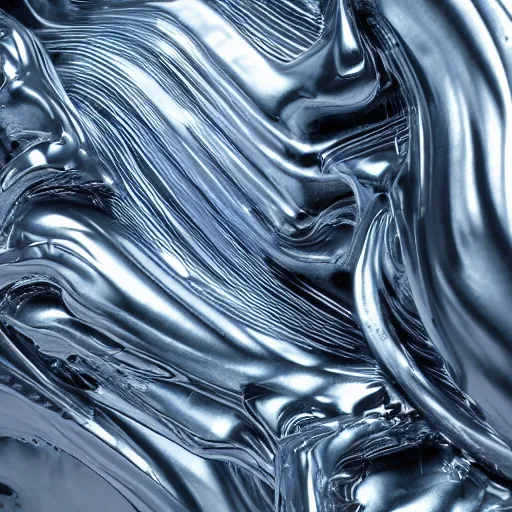 Image similar to liquid forms in metal abstract sculpture cyberpunk 3 d rendered