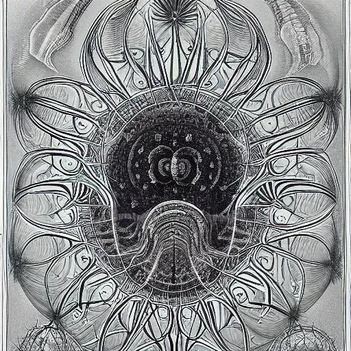 Prompt: space jellyfish by ernst haeckel