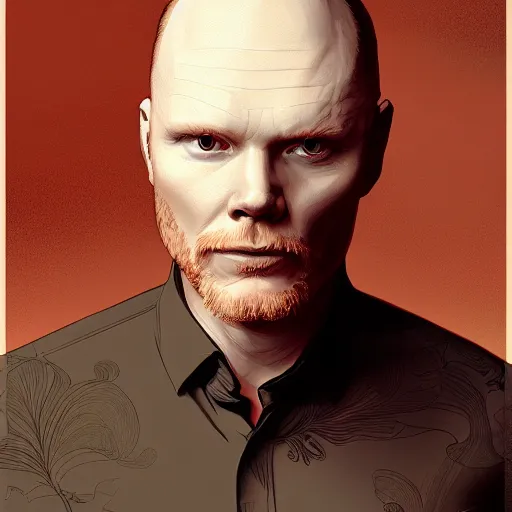 Image similar to Bill Burr wearing a nice shirt, intricate, elegant, highly detailed, digital painting, artstation, concept art, smooth, sharp focus, illustration, art by artgerm and greg rutkowski and alphonse mucha and loish and WLOP