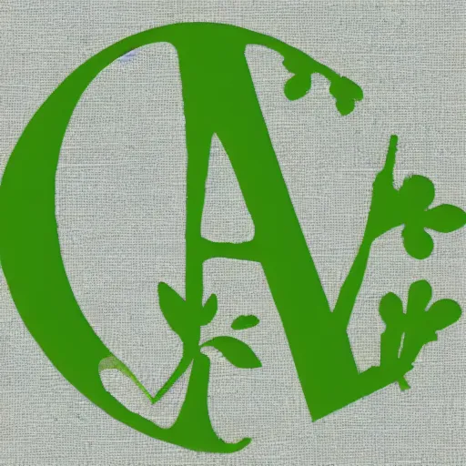 Prompt: a logo of the letter C covered in plants