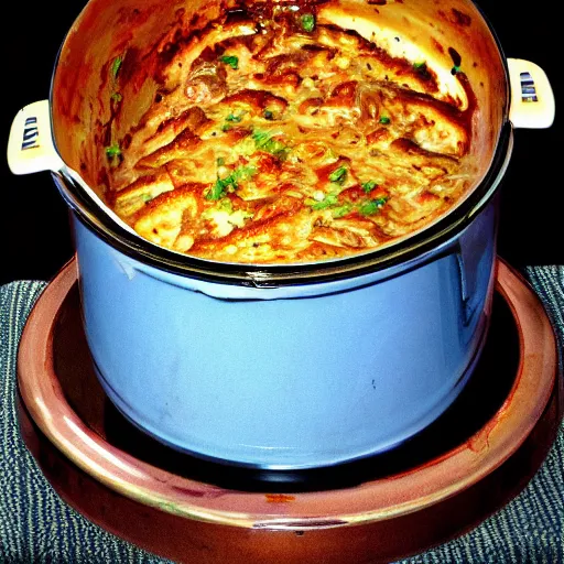 Prompt: classic tuba casserole, high resolution scan