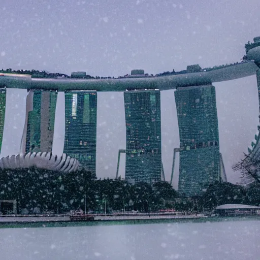 Image similar to a beautiful photograph of Singapore in snow