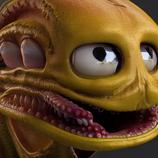 Image similar to hyperrealistic dslr film still of anthropomorphic bucktooth squid, early cuyler, stunning 8 k octane comprehensive 3 d render, inspired by istvan sandorfi & greg rutkowski & unreal engine, perfect symmetry, dim volumetric cinematic lighting, extremely hyper - detailed, extremely lifelike attributes & lifelike texture, intricate, masterpiece, artstation, stunning