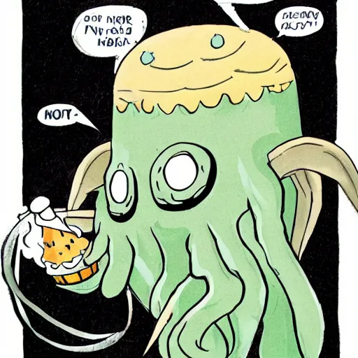 Image similar to cthulhu eating an ice - cream