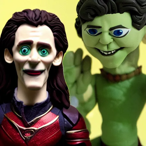 Image similar to tom hiddleston loki claymation