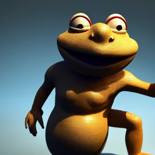 Prompt: a six foot tall anthropomorphic toad playing basketball, style of maurice sendak, unreal engine, 4 k, artstation, ultra realistic, dynamic lighting, dynamic shadow