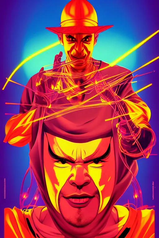 Image similar to journey to the west. pop art, symmetrical, gta vice city style, no duplicate image, glowing lights, ultra realistic, ultra highly details, digital painting, artstation, concept art, smooth, sharp focus, illustration, intecrate details, art by mark millar and richard hamilton and mimmo rottela, kirokaze and paul robertson