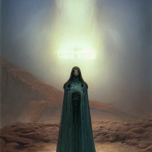 Prompt: arch angel in ancient armor concept, beksinski